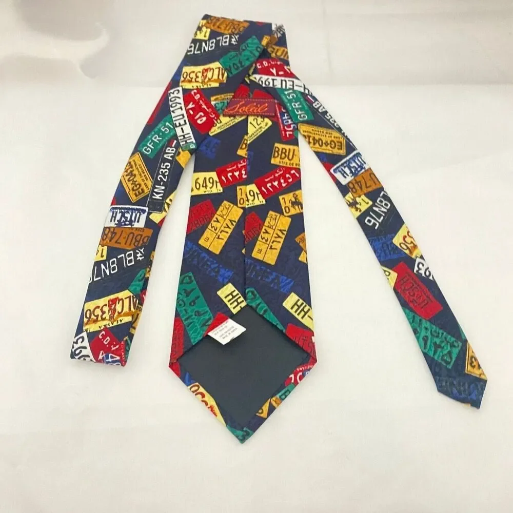 #5597 Soleil Mens License Plate Novelty Necktie, Tie 55X4